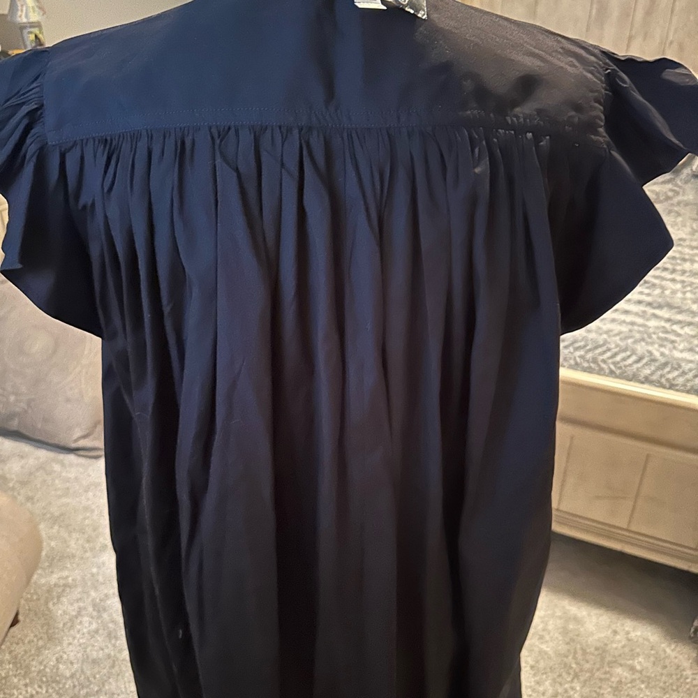 Madewell Black Ruffle Sleeve Midi Dress - Picture 5 of 6